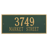 Whitehall Hartford Estate Wall 2-Line Personalized Address Plaque - Green/Gold