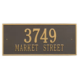Whitehall Hartford Estate Wall 2-Line Personalized Address Plaque - Bronze/Gold