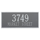 Whitehall Hartford Estate Wall 2-Line Personalized Address Plaque - Pewter/Silver