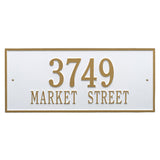 Whitehall Hartford Estate Wall 2-Line Personalized Address Plaque - White/Gold
