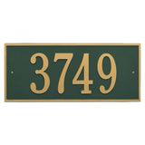 Whitehall Hartford Estate Wall 1-Line Personalized Address Plaque - Green/Gold