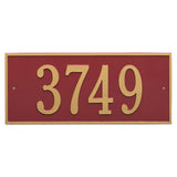 Whitehall Hartford Estate Wall 1-Line Personalized Address Plaque - Red/Gold