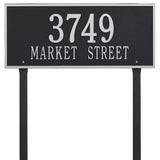 Whitehall Hartford Estate Lawn 2-Line Personalized Address Plaque - Black/Silver