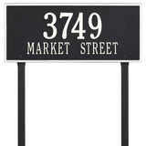 Whitehall Hartford Estate Lawn 2-Line Personalized Address Plaque - Black/White