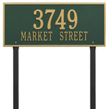 Whitehall Hartford Estate Lawn 2-Line Personalized Address Plaque - Green/Gold