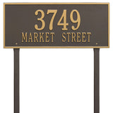 Whitehall Hartford Estate Lawn 2-Line Personalized Address Plaque - Bronze/Gold