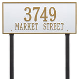 Whitehall Hartford Estate Lawn 2-Line Personalized Address Plaque - White/Gold