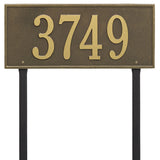 Whitehall Hartford Estate Lawn 1-Line Personalized Address Plaque - Antique Brass
