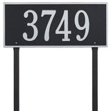 Whitehall Hartford Estate Lawn 1-Line Personalized Address Plaque - Black/Silver