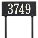 Whitehall Hartford Estate Lawn 1-Line Personalized Address Plaque - Black/White