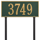 Whitehall Hartford Estate Lawn 1-Line Personalized Address Plaque - Green/Gold
