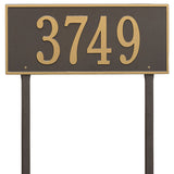 Whitehall Hartford Estate Lawn 1-Line Personalized Address Plaque - Bronze/Gold