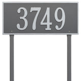 Whitehall Hartford Estate Lawn 1-Line Personalized Address Plaque - Pewter/Silver