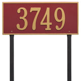Whitehall Hartford Estate Lawn 1-Line Personalized Address Plaque - Red/Gold