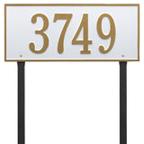 Whitehall Hartford Estate Lawn 1-Line Personalized Address Plaque - White/Gold