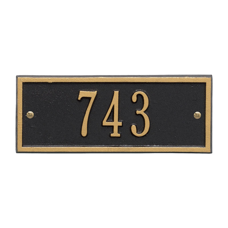Whitehall Hartford Petite Wall 1-Line Personalized Address Plaque - Black/Gold