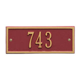 Whitehall Hartford Petite Wall 1-Line Personalized Address Plaque - Red/Gold