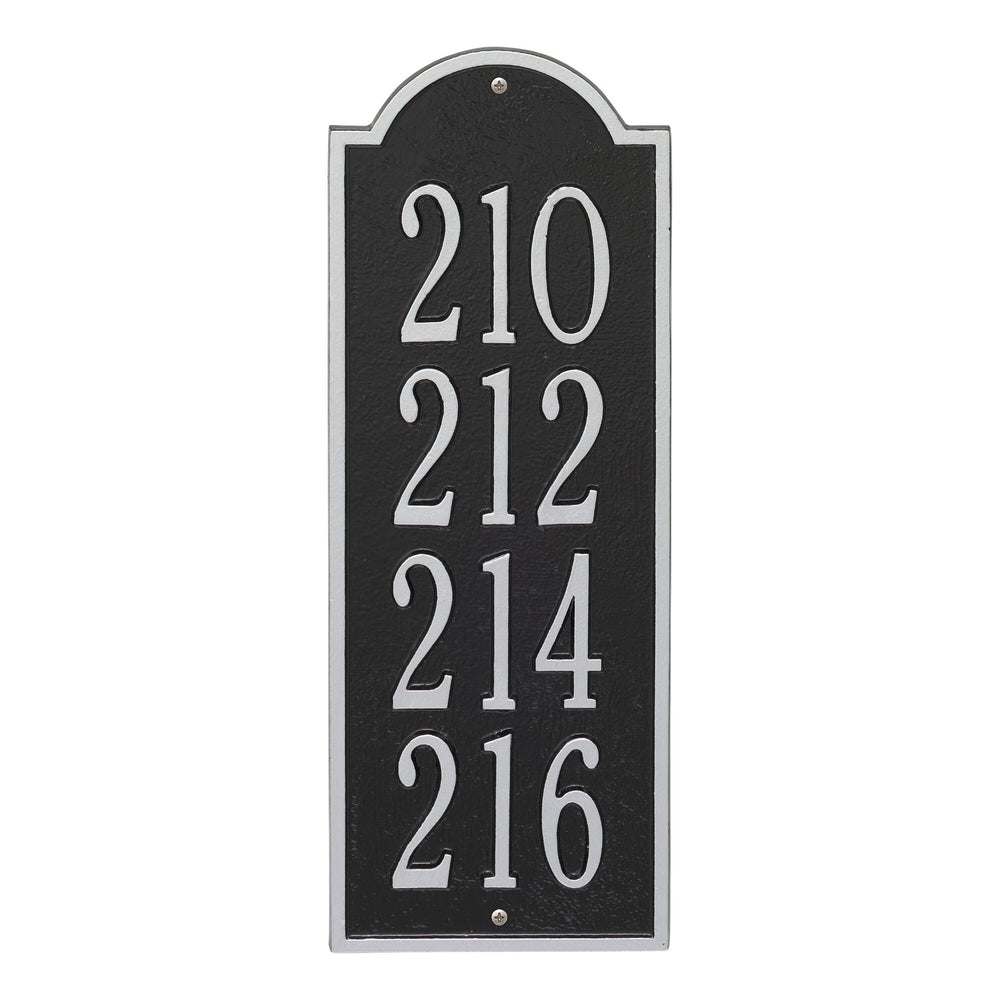 Whitehall New Bedford Medium Wall 4-Line Personalized Commercial Plaque - Black/Silver