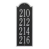 Whitehall New Bedford Medium Wall 4-Line Personalized Commercial Plaque - Black/Silver