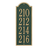 Whitehall New Bedford Medium Wall 4-Line Personalized Commercial Plaque - Green/Gold