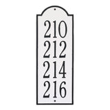 Whitehall New Bedford Medium Wall 4-Line Personalized Commercial Plaque - White/Black