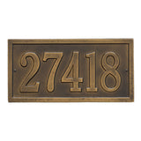 Whitehall Bismark Standard Wall 1-Line Personalized Address Plaque - Antique Brass