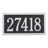 Whitehall Bismark Standard Wall 1-Line Personalized Address Plaque - Black/Silver