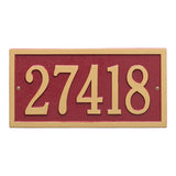 Whitehall Bismark Standard Wall 1-Line Personalized Address Plaque - Red/Gold