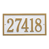 Whitehall Bismark Standard Wall 1-Line Personalized Address Plaque - White/Gold