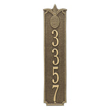Whitehall Pineapple Vertical Wall 1-Line Personalized Address Plaque - Antique Brass