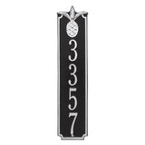 Whitehall Pineapple Vertical Wall 1-Line Personalized Address Plaque - Black/Silver