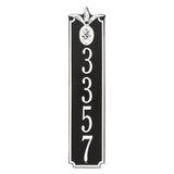Whitehall Pineapple Vertical Wall 1-Line Personalized Address Plaque - Black/White