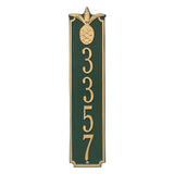 Whitehall Pineapple Vertical Wall 1-Line Personalized Address Plaque - Green/Gold
