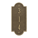 Whitehall Richmond Vertical Petite Wall 1-Line Personalized Address Plaque - Antique Brass