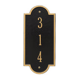 Whitehall Richmond Vertical Petite Wall 1-Line Personalized Address Plaque - Black/Gold