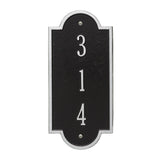 Whitehall Richmond Vertical Petite Wall 1-Line Personalized Address Plaque - Black/Silver