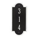 Whitehall Richmond Vertical Petite Wall 1-Line Personalized Address Plaque - Black/White