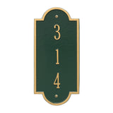 Whitehall Richmond Vertical Petite Wall 1-Line Personalized Address Plaque - Green/Gold