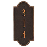 Whitehall Richmond Vertical Petite Wall 1-Line Personalized Address Plaque - Oil-Rubbed Bronze