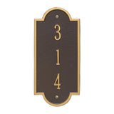 Whitehall Richmond Vertical Petite Wall 1-Line Personalized Address Plaque - Bronze/Gold