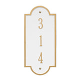 Whitehall Richmond Vertical Petite Wall 1-Line Personalized Address Plaque - White/Gold