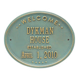 Whitehall Welcome Oval "House" Established Standard Wall 2-Line Personalized Plaque