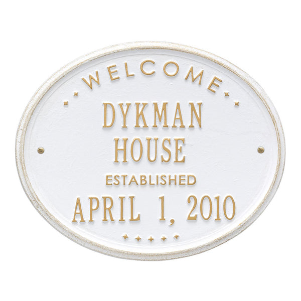 Whitehall Products Whitehall Welcome Oval "House" Established Standard Wall 2-Line Personalized Plaque
