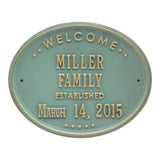 Whitehall Welcome Oval "Family" Established Standard Wall 2-Line Personalized Plaque