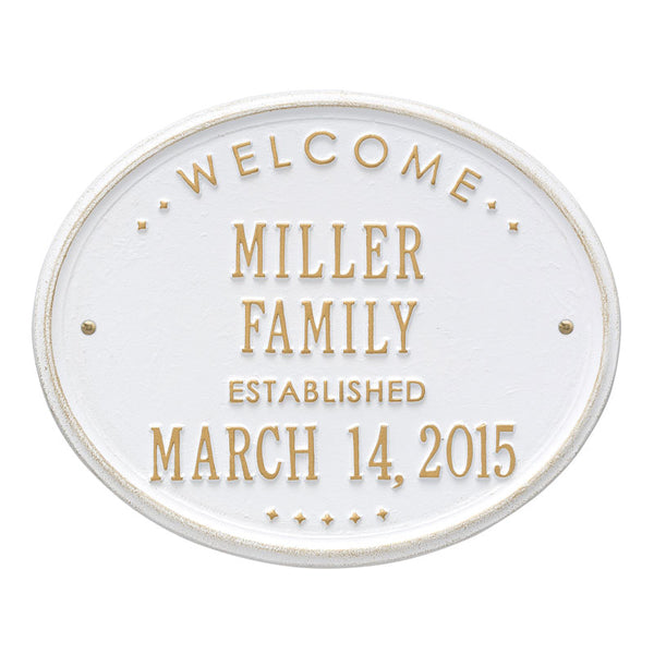 Whitehall Products Whitehall Welcome Oval "Family" Established Standard Wall 2-Line Personalized Plaque