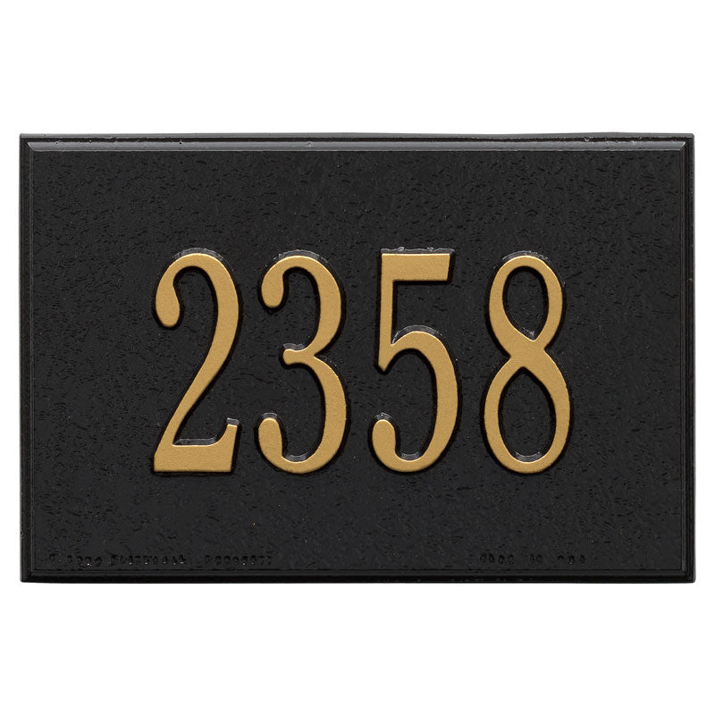 Whitehall Wall Mailbox Personalized Plaque - Black/Gold