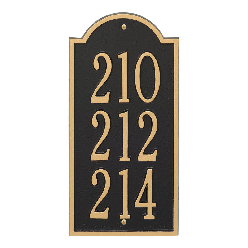 Whitehall New Bedford Wall 3-Line Personalized Commercial Plaque - Black/Gold