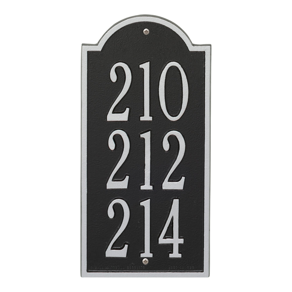 Whitehall New Bedford Wall 3-Line Personalized Commercial Plaque - Black/Silver