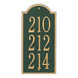Whitehall New Bedford Wall 3-Line Personalized Commercial Plaque - Green/Gold
