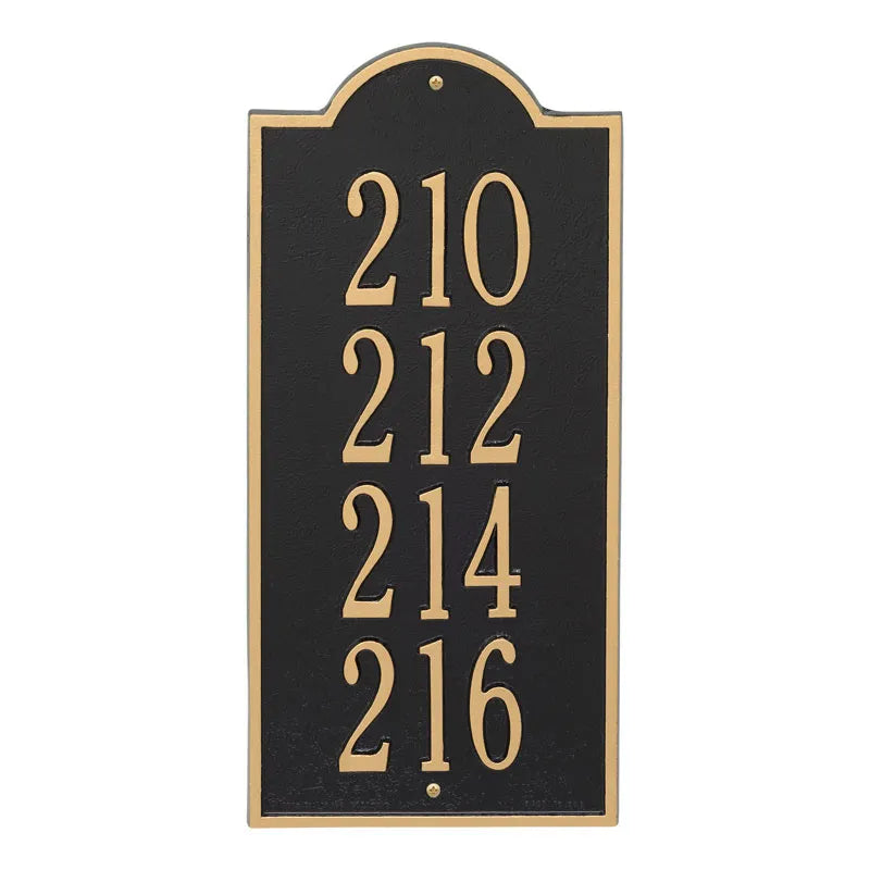Whitehall New Bedford Large Wall 4-Line Personalized Commercial Plaque - Black/Gold